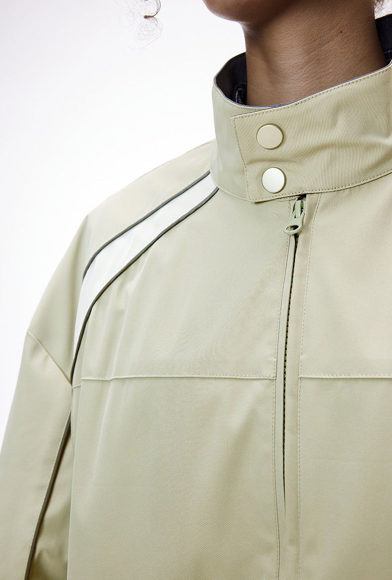 Cardydony Women's Tracksuit Racing Jacket Lines Zip Pockets Stand Collar — Womens Wide Leg Pants