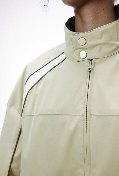 Cardydony Women's Tracksuit Racing Jacket Lines Zip Pockets Stand Collar — Womens Wide Leg Pants