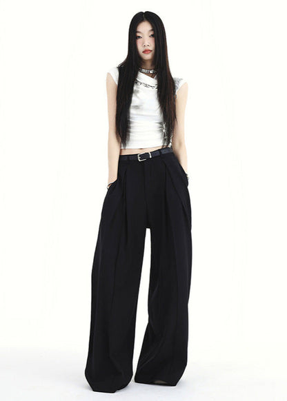 Cardydony Women's Y2K High-Waist Wide-Leg Pants | Street Style Pleated Trousers for Women