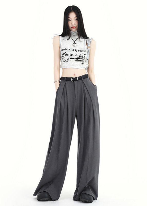 Cardydony Women's Y2K High-Waist Wide-Leg Pants | Street Style Pleated Trousers for Women