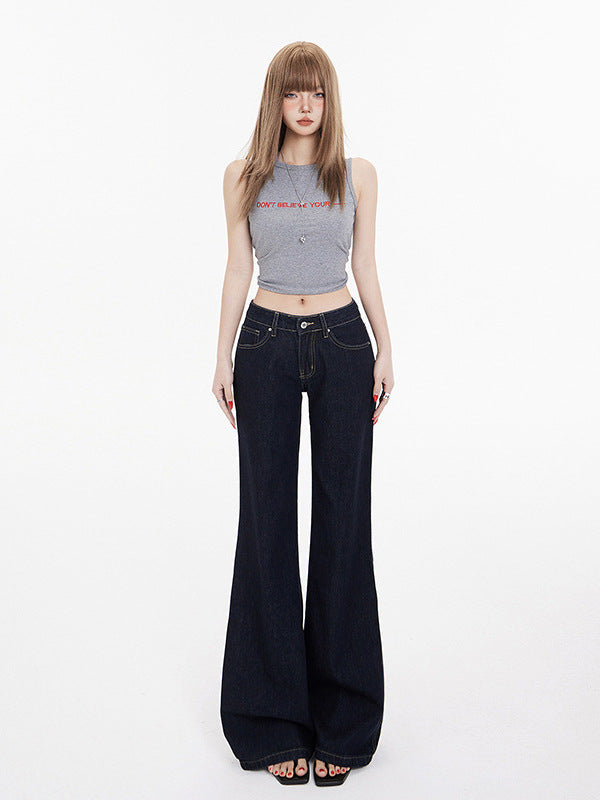 Cardydony Women's Y2K Low Rise Flared Jeans | Vintage Bootcut Denim Pants with Pockets for Women