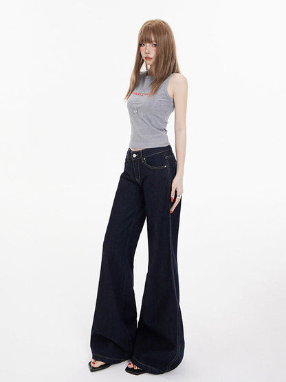 Cardydony Women's Y2K Low Rise Flared Jeans | Vintage Bootcut Denim Pants with Pockets for Women