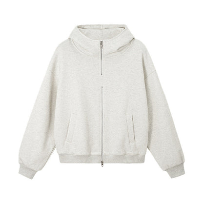 Cardydony Women's Women's Oversized Fleece Zip Hoodie — Streetwear Double Zipper Jacket