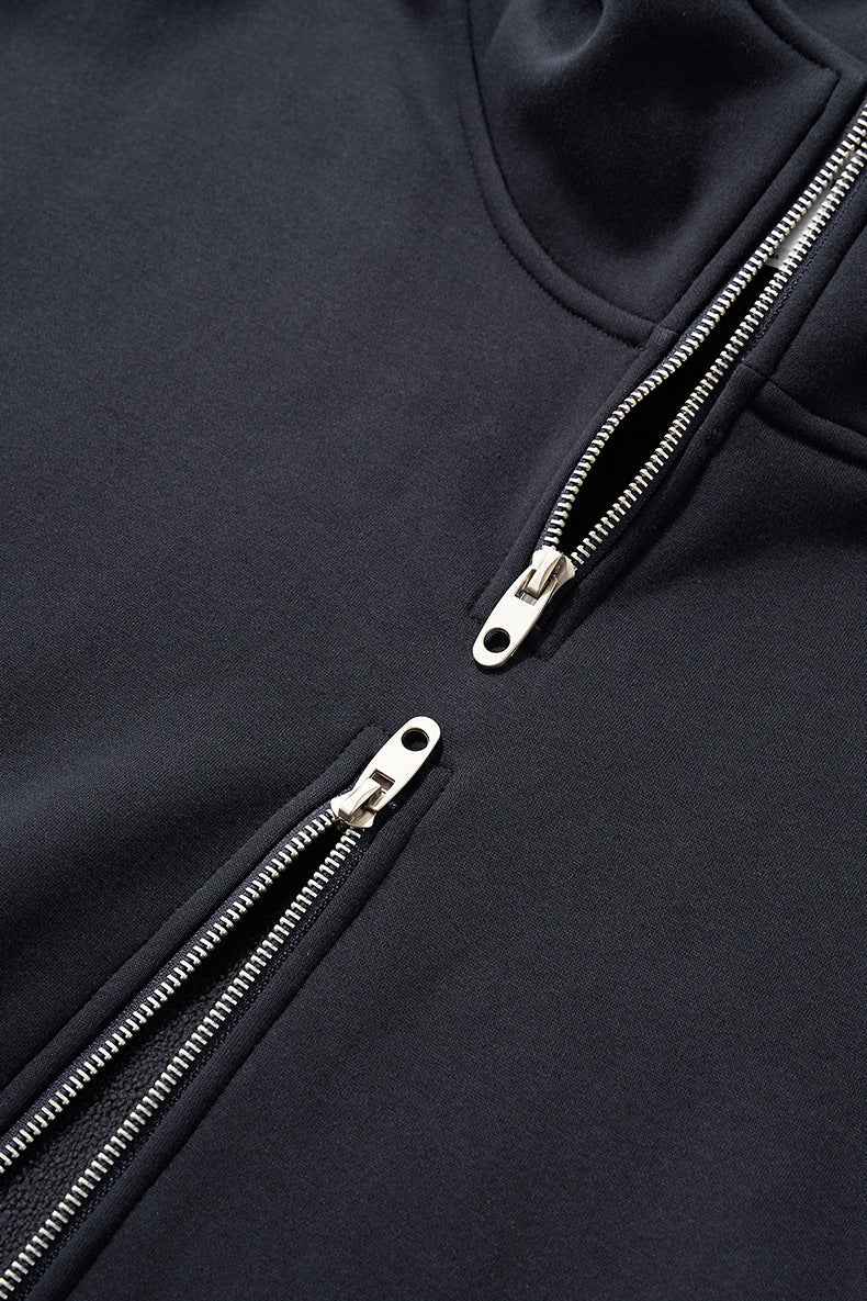 Cardydony Women's Women's Oversized Fleece Zip Hoodie — Streetwear Double Zipper Jacket
